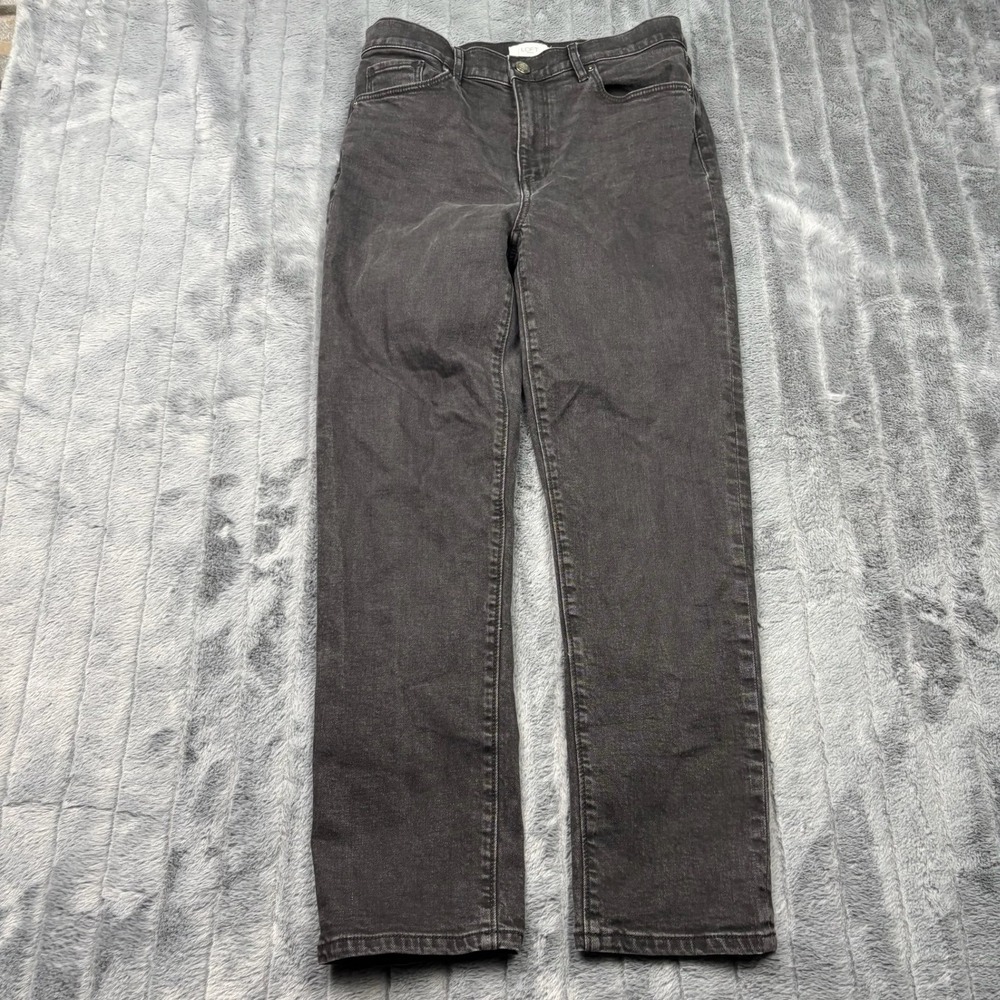 LOFT Outlet Womens High Rise Slim Straight Jeans Black Size 6 RN140923